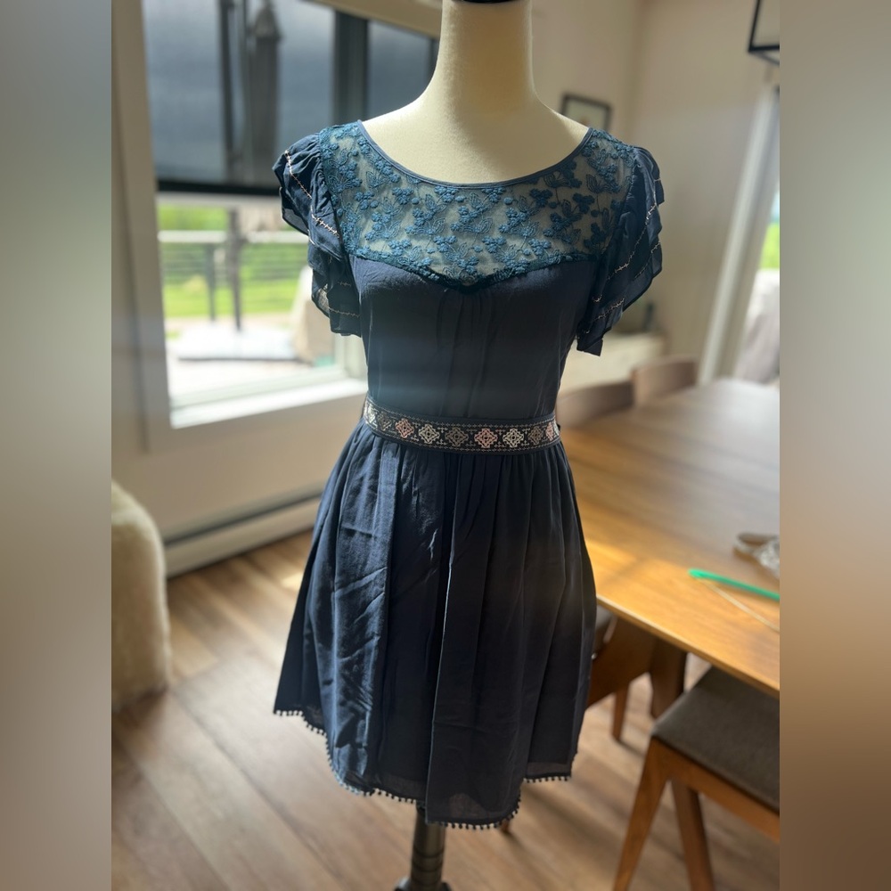 Moon Collection (ModCloth), Navy dress, size M